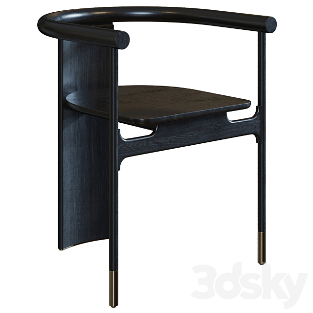 Contemporary Chair Black 3DSMax File - thumbnail 4
