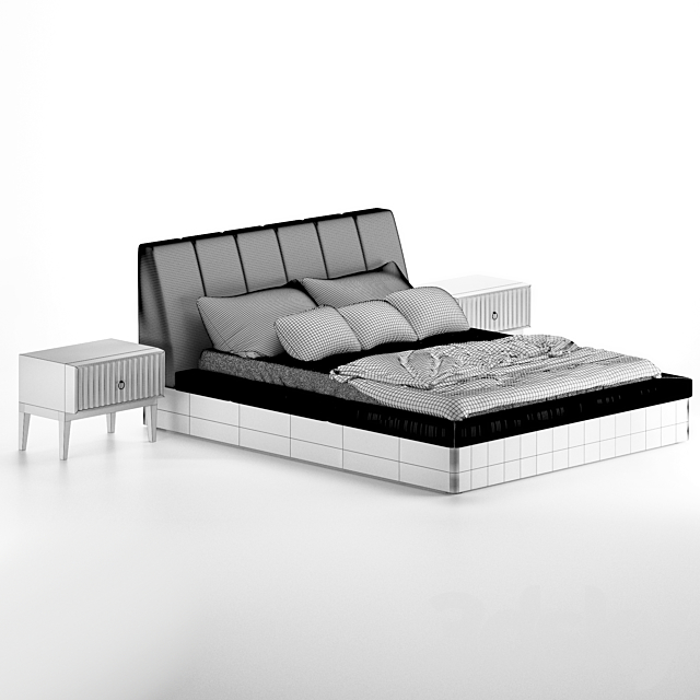 Ndesign Secret Bed + Nightstands 3DSMax File - thumbnail 3