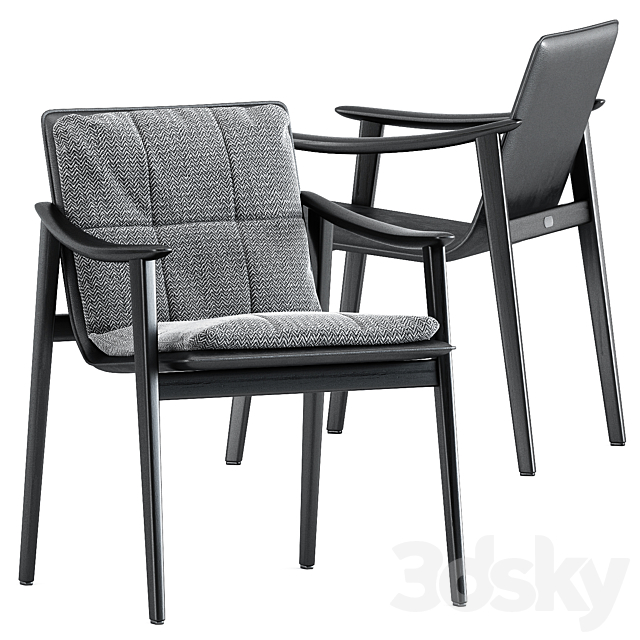 FYNN chair and LINHA DINING TABLE 3 by Minotti 3DSMax File - thumbnail 4