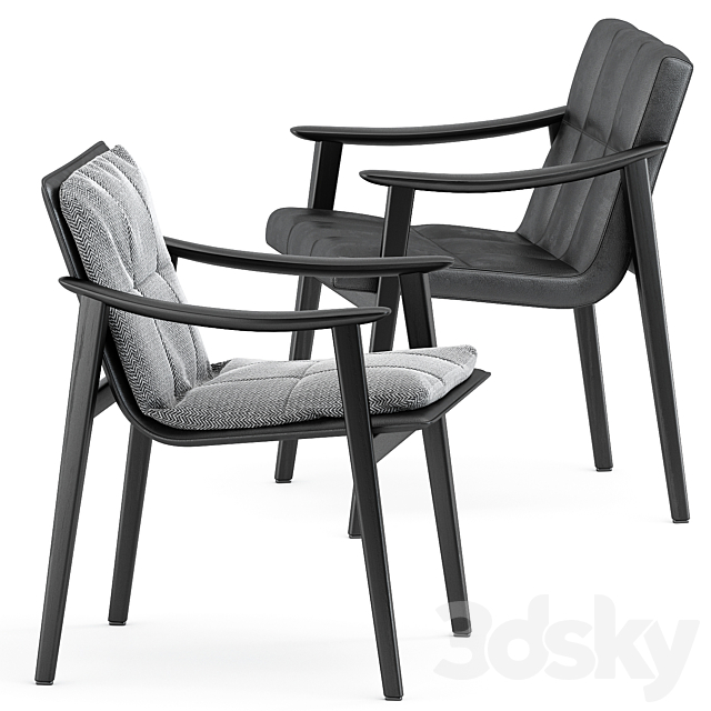 FYNN chair and LINHA DINING TABLE 4 by Minotti 3dsky