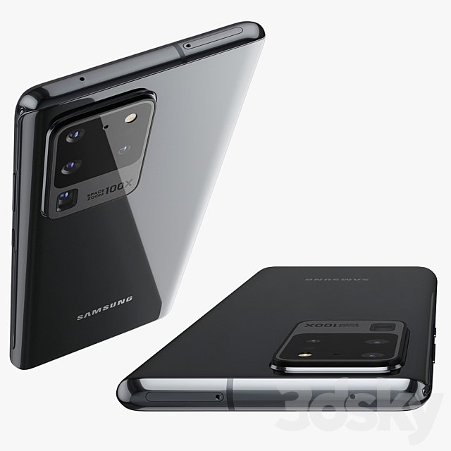 Samsung Galaxy 20 Ultra 5G Cosmic Black 3DSMax File - thumbnail 2