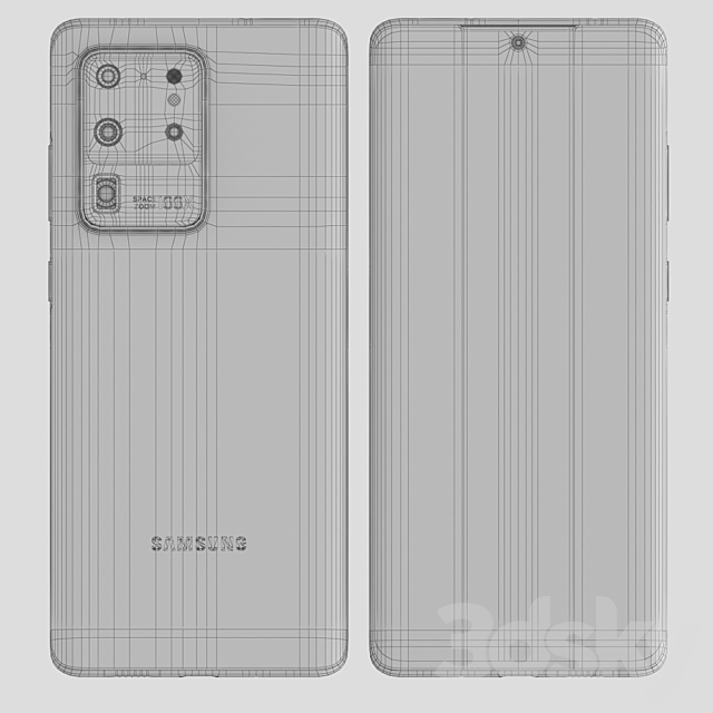 Samsung Galaxy 20 Ultra 5G Cosmic Black 3DSMax File - thumbnail 5