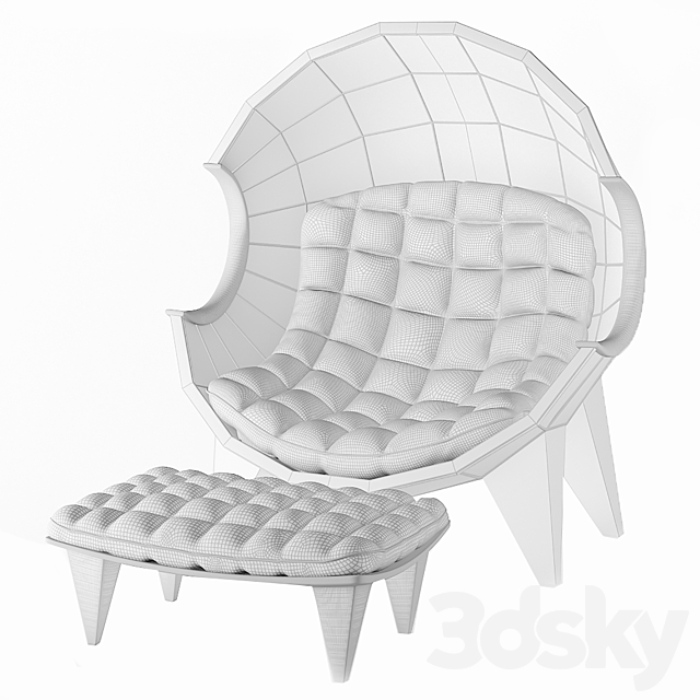 chair Stylishly Segmented Seating 3d
