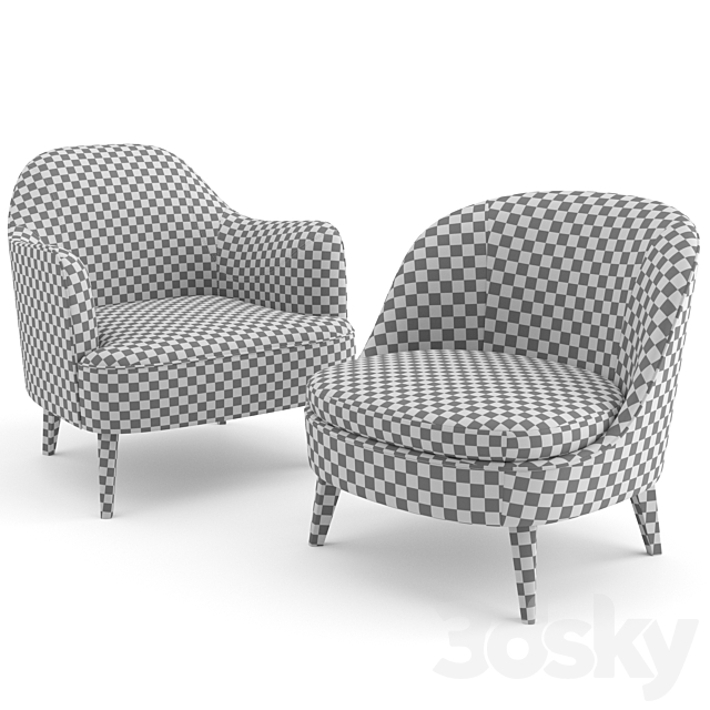 Dragonfly + Lysandre Armchairs by Flexform 3DSMax File - thumbnail 2