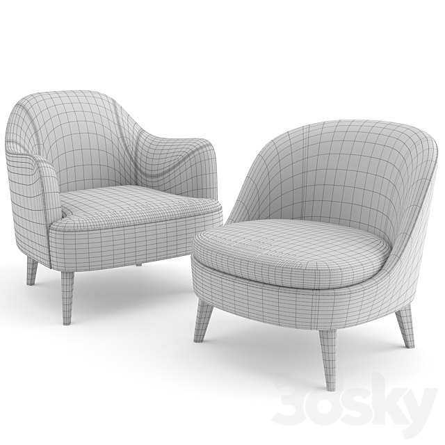 Dragonfly + Lysandre Armchairs by Flexform 3DSMax File - thumbnail 3
