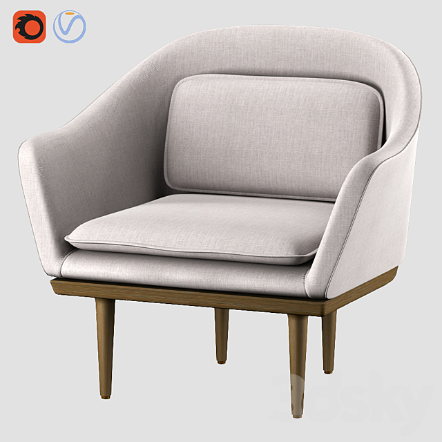 Lunar Lounge Chair Large 3d