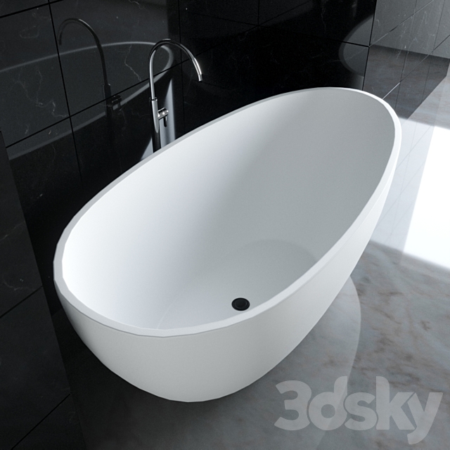 matt bathtub KKR-B068 3DSMax File - thumbnail 3