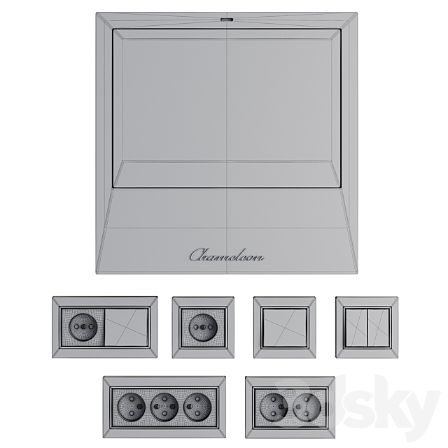 Set of electrical equipment in the hallway _ Video intercom Chameleom Model S # 11 3DSMax File - thumbnail 2