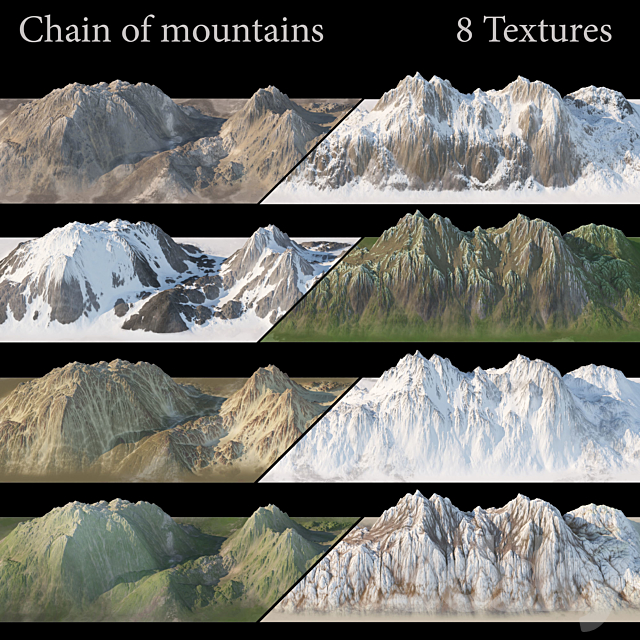 Mountain chain. 8 textures. 3DSMax File - thumbnail 1