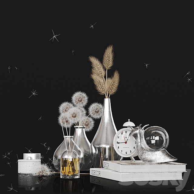 Decorative set with Dandelions 3d