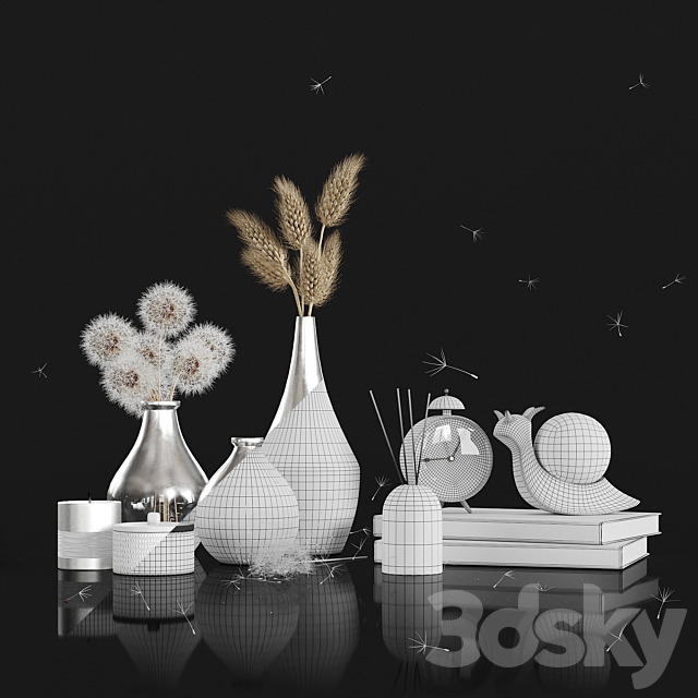 Decorative set with Dandelions 3dskyfree