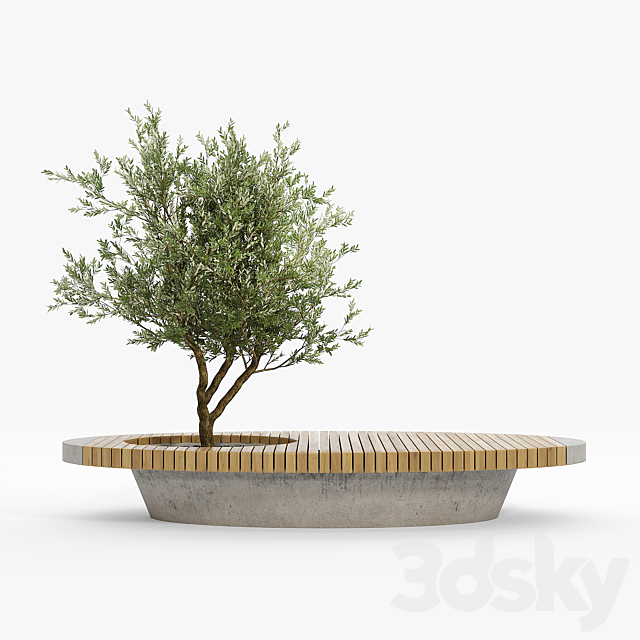 bench flowerbed 3d