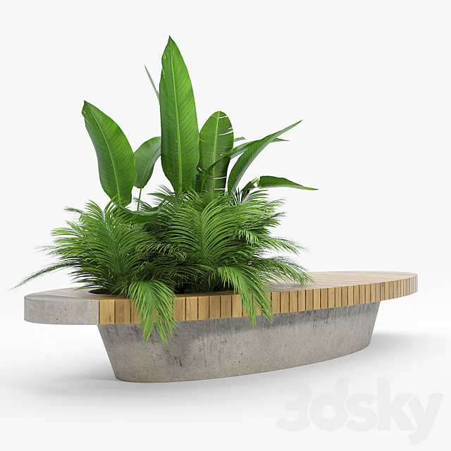bench flowerbed 3dskyfree