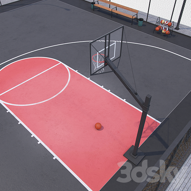 Basketball field 3d