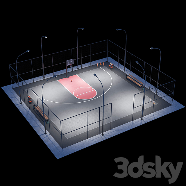 Basketball field 3dsky