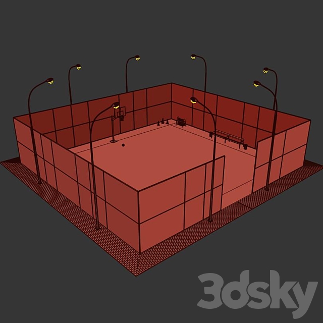 Basketball field 3dskyfree