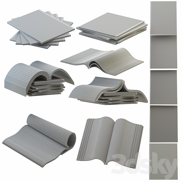 Set of wrapped and open journals 3dskyfree