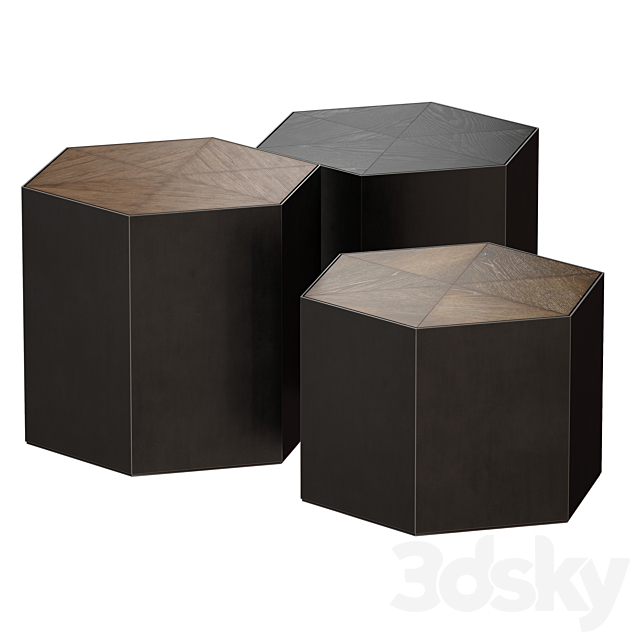Geo Bunching Table Set (Crate and Barrel) 3d