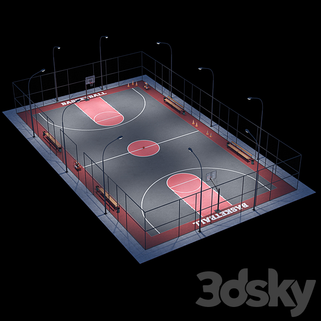 Basketball field 3dsky