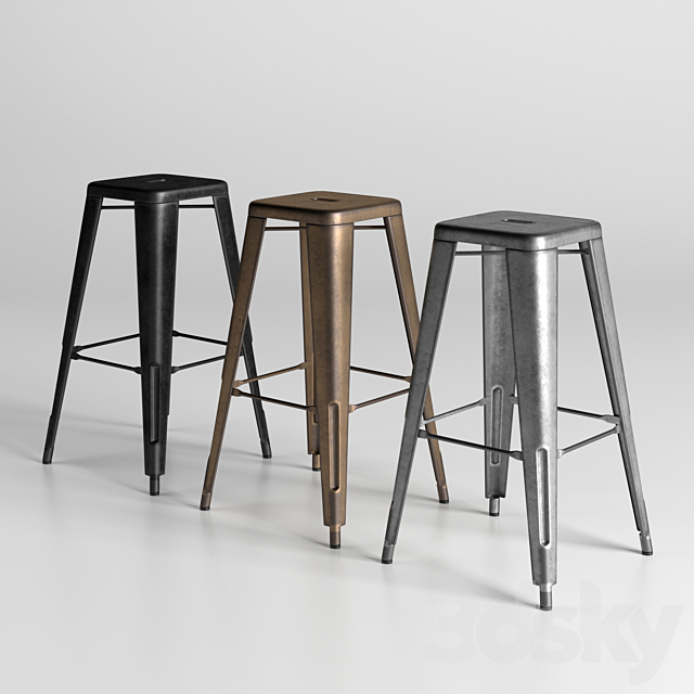 bar stool Tolix 3d
