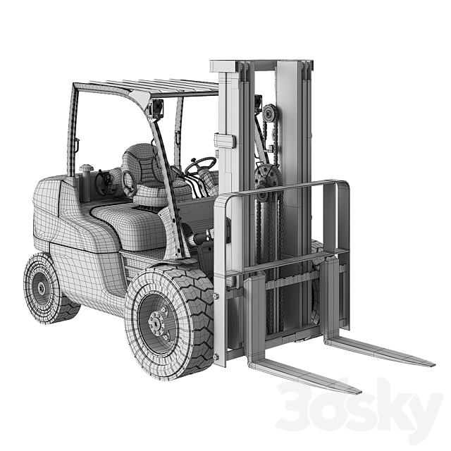 CAT Forklift. Manual Loader and Warehouse Carts Kit 3dsky
