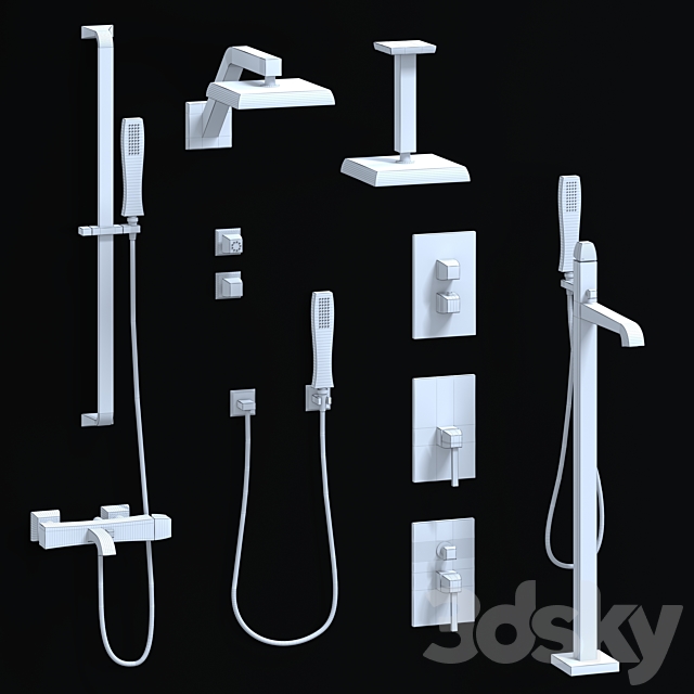 Gessi Mimi faucets for shower and bath 3DSMax File - thumbnail 2