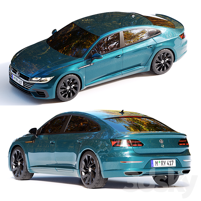 Volkswagen Arteon 2021 R-line 3DS Max Model - thumbnail 3