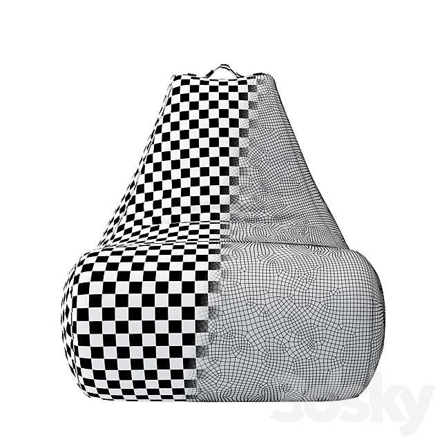 Indoor Bean Bag Chair 3DSMax File - thumbnail 4