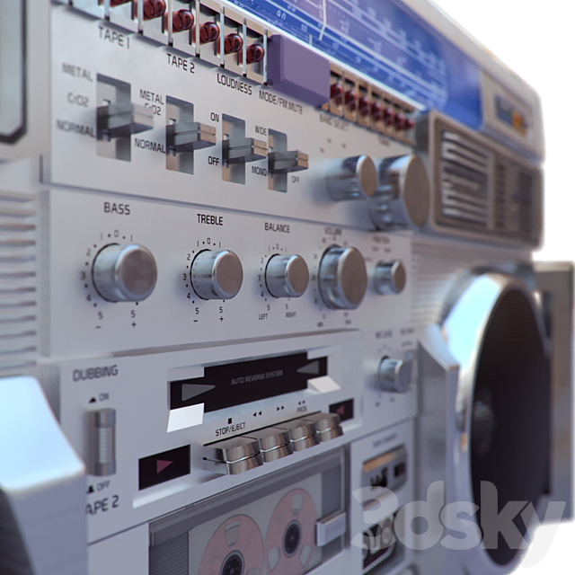 3D Retro Boombox Conion C-100F 3dsky
