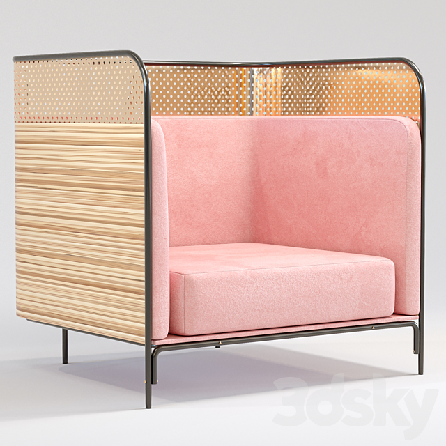 gold-pink-chair 3DSMax File - thumbnail 1