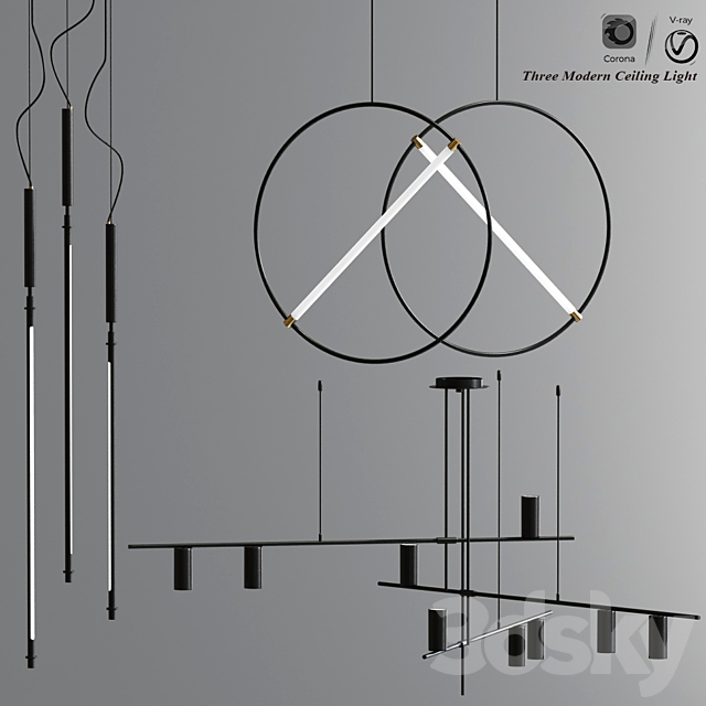 Modern Led Ceiling Light Collection 3DSMax File - thumbnail 1