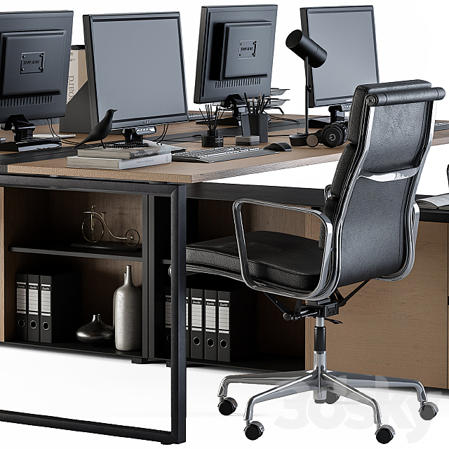 Office Furniture – employee Set 13 3DSMax File - thumbnail 4