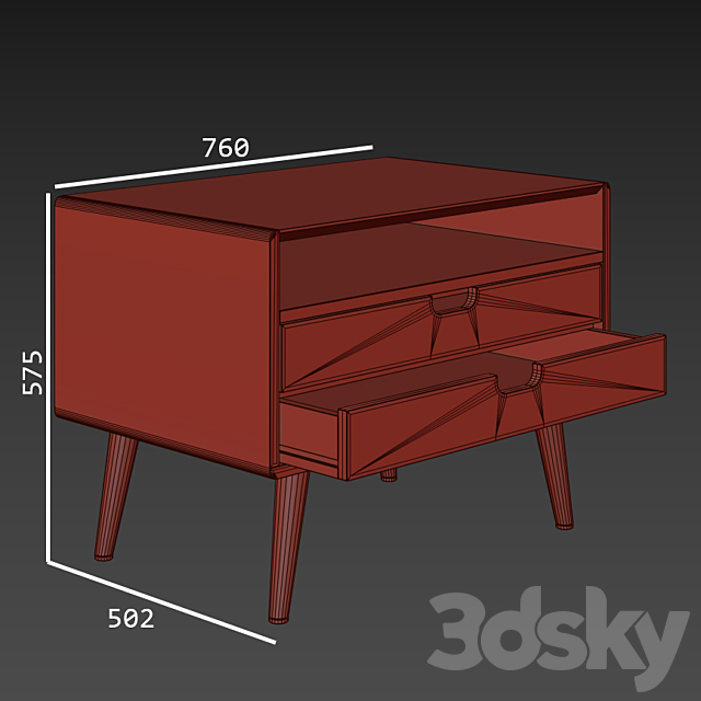 Nightstand bedside table 1 3DSMax File - thumbnail 5