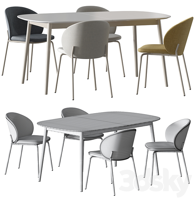 Boconcept-Princeton dining chair set 3DSMax File - thumbnail 4
