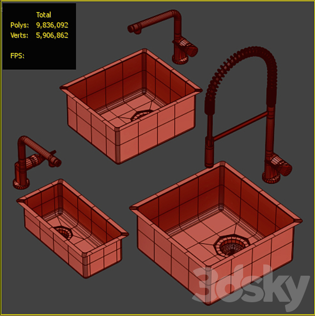 Collection_of_kitchen_sinks_02 3DSMax File - thumbnail 2