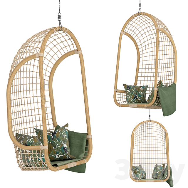 Hanging Rattan Chair – Natural 3DSMax File - thumbnail 1