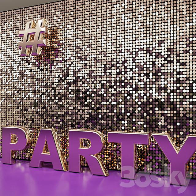 sequins decorative wall 01 3d