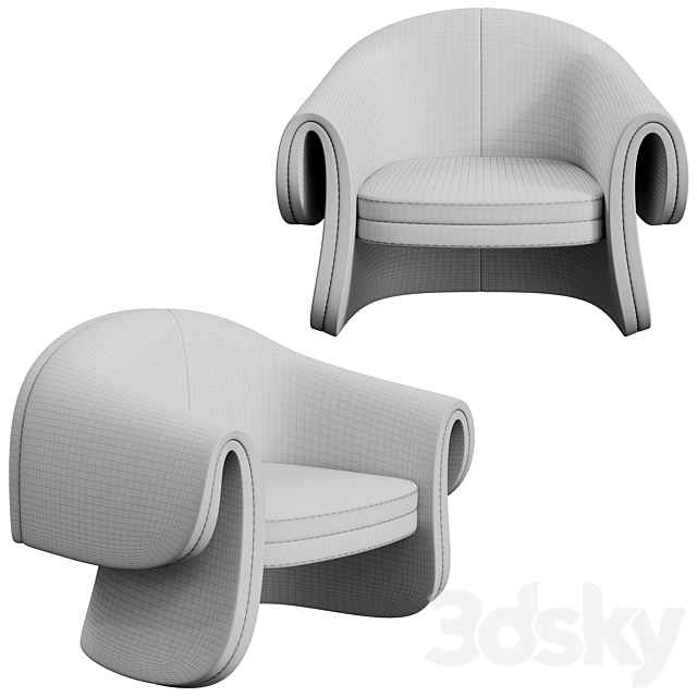 Modern armchair 3 3DSMax File - thumbnail 3