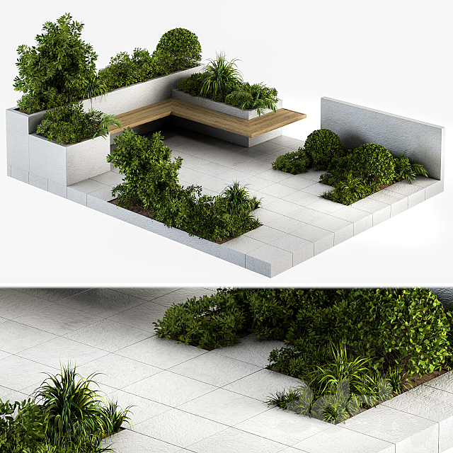 Roof Garden and Landscape Furniture 04 3DSMax File - thumbnail 1