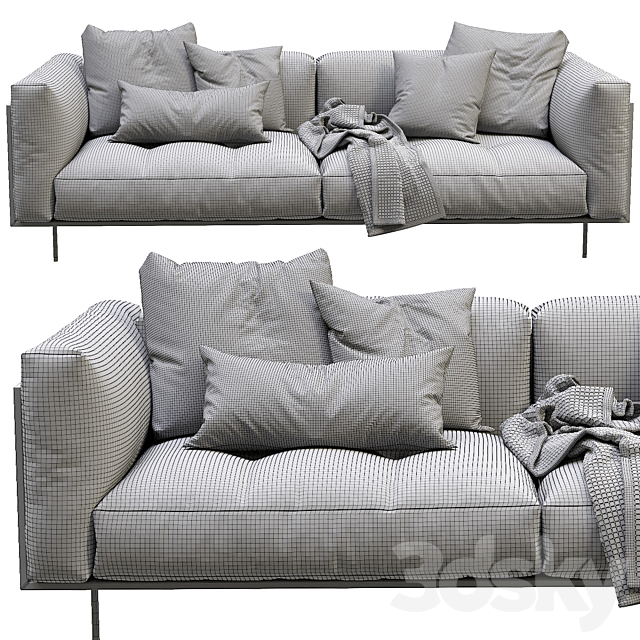 Living Divani Leather Sofa Rodwood 3dskyfree