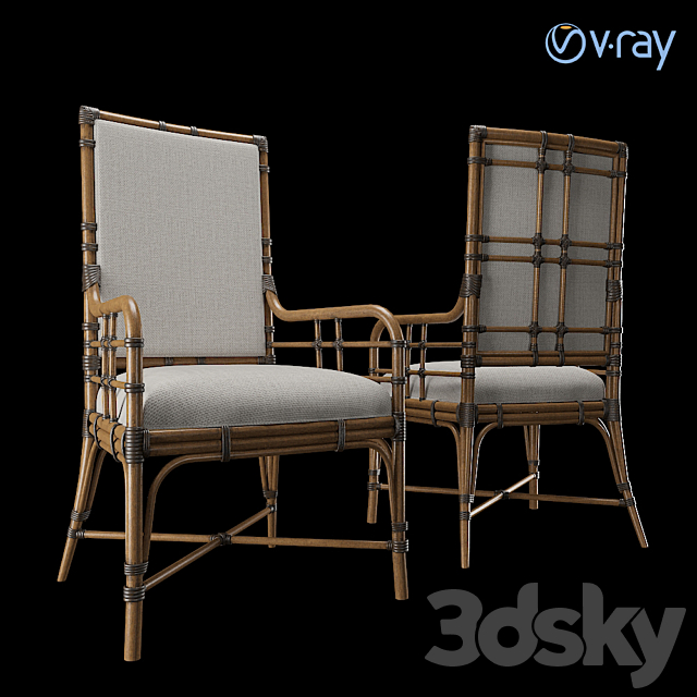 Tropical – Summer Isle Upholstered Arm Chair 3DSMax File - thumbnail 1