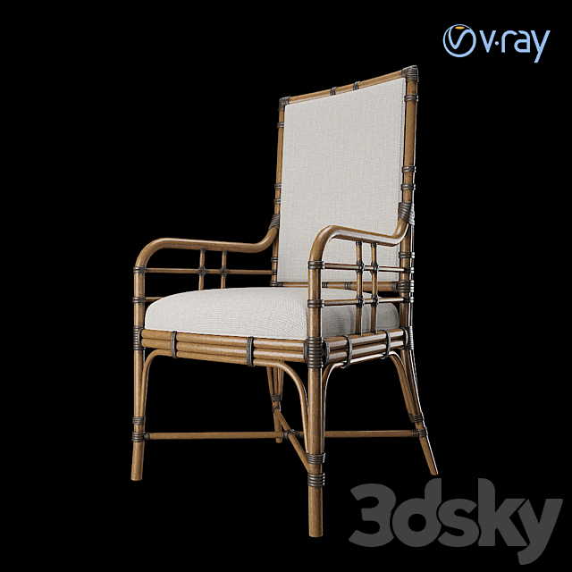 Tropical – Summer Isle Upholstered Arm Chair 3DSMax File - thumbnail 2