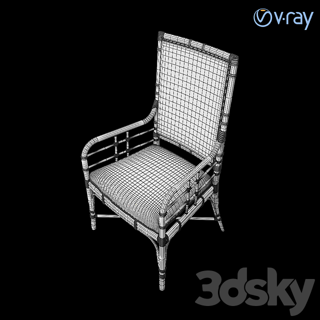 Tropical – Summer Isle Upholstered Arm Chair 3DSMax File - thumbnail 5