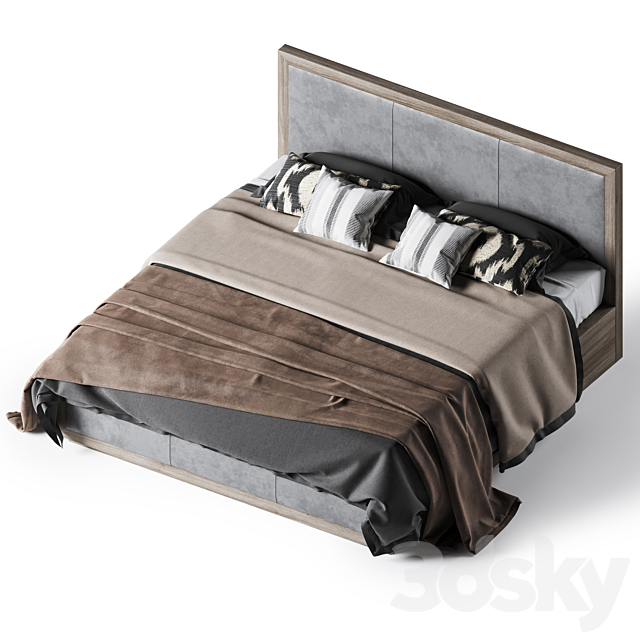 Restoration Hardware Kempton fabric platform bed 3d