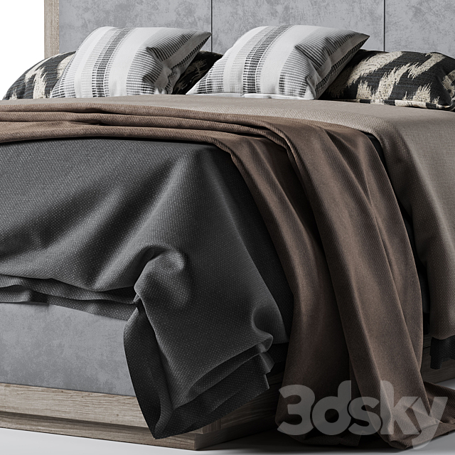 Restoration Hardware Kempton fabric platform bed 3dsky