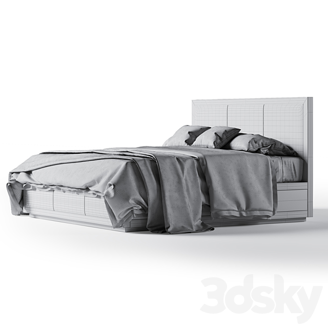 Restoration Hardware Kempton fabric platform bed 3dskyfree