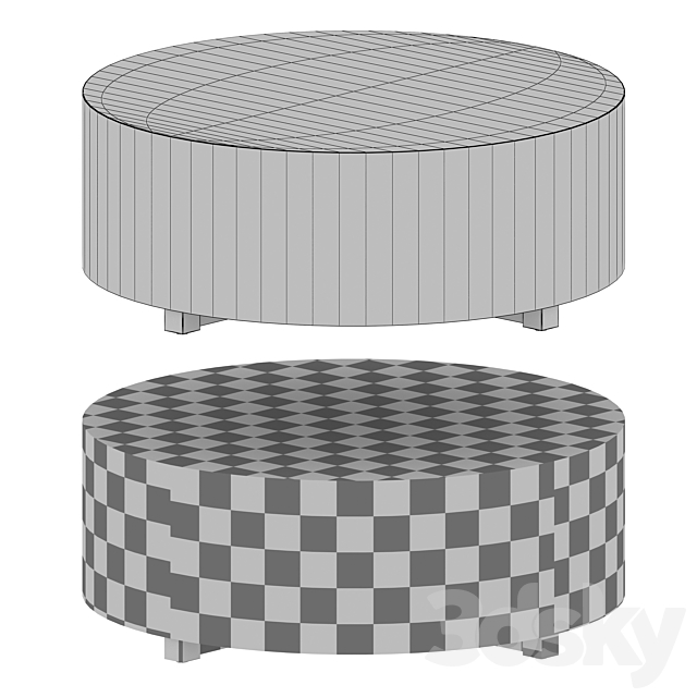 3DS MAX Dillon Natural Yukas Round Wood Coffee Table (Crate and