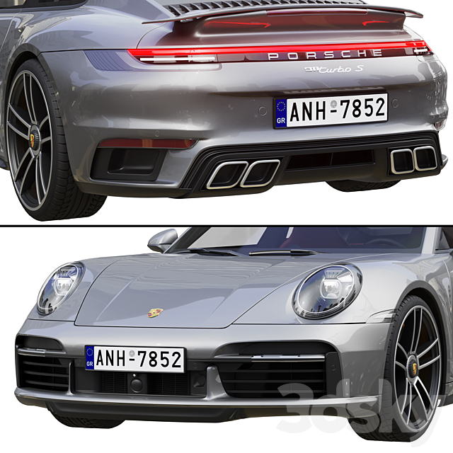 Porsche 911 Turbo S 2021 3dsky