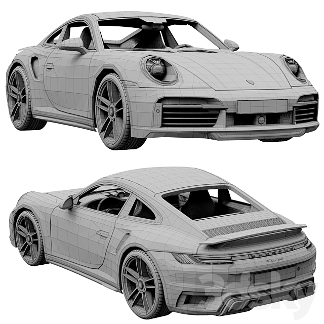Porsche 911 Turbo S 2021 3dskyfree