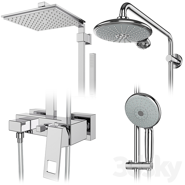 GROHE shower systems set 107 3DSMax File - thumbnail 2